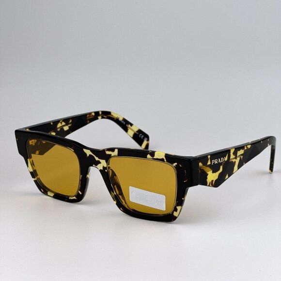 NEW Prada PRA06S 16O10C Tortoise Black Malt Yellow  Square Unisex Sunglasses - Picture 7 of 13